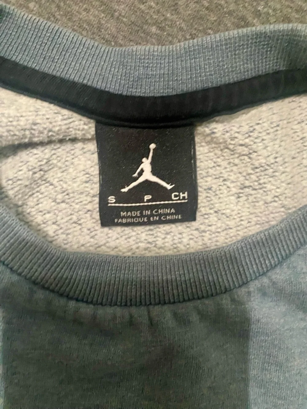 Jordan Men's Slate Blue Crewneck Sweatshirt with Red Jumpman